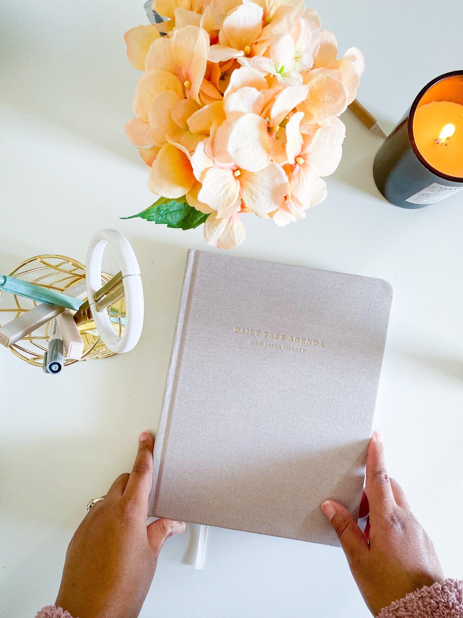 Weekly Task Agenda on Table