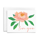 Love You Watercolor Floral Greeting Card