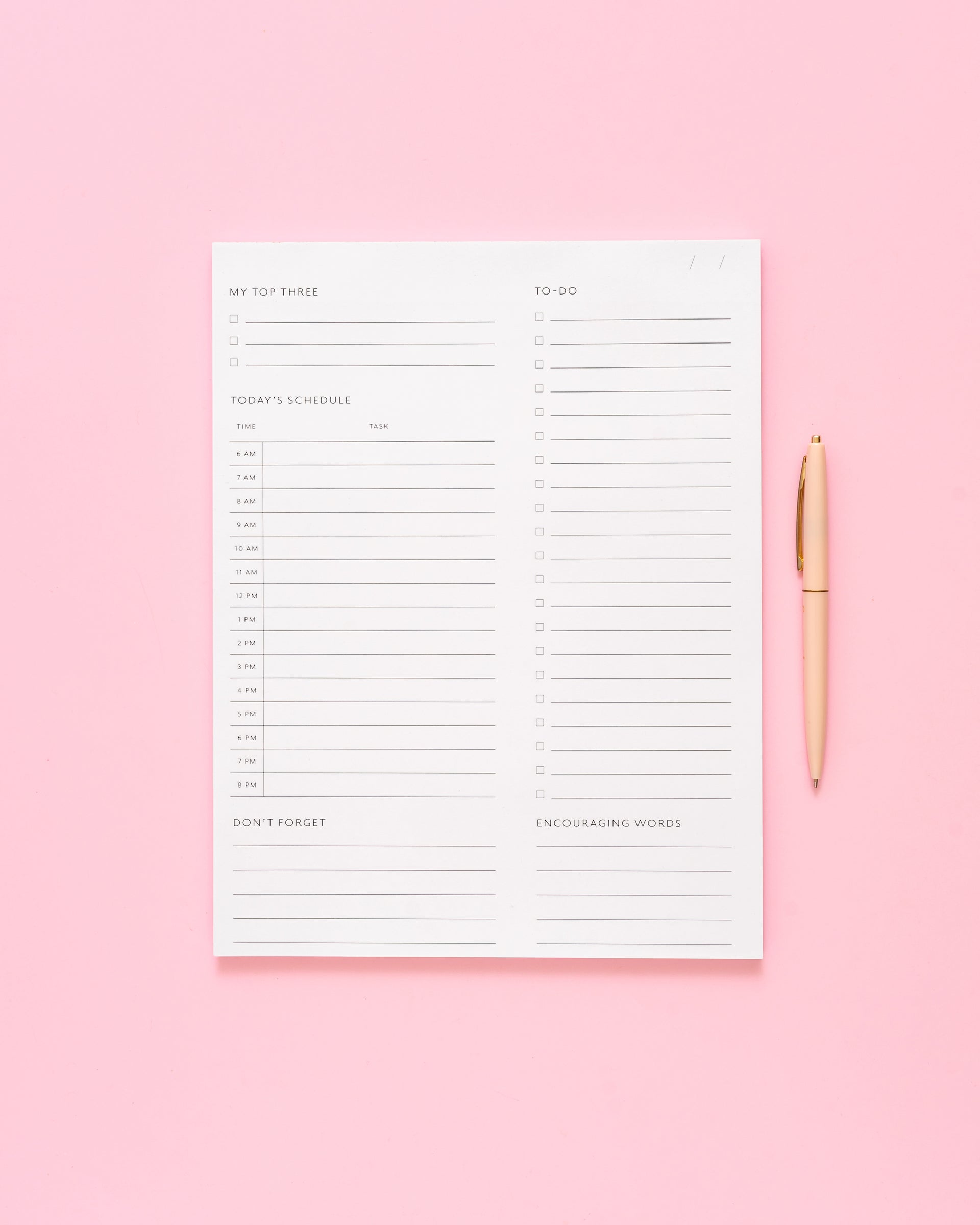Daily Task Notepad – June Paper Market